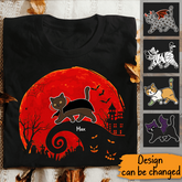 Spooky Cat And Halloween Moon Personalized T-Shirt TS-HR209